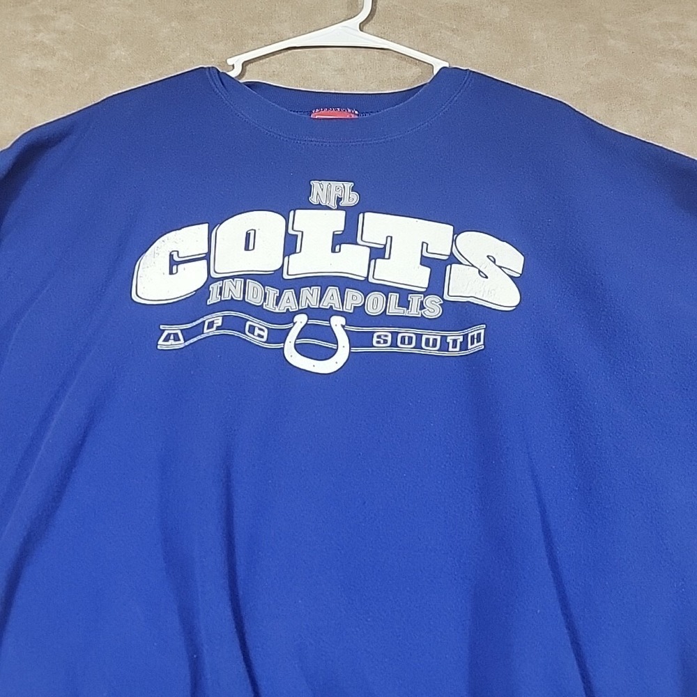 Colts NFL Pullover Sweatshirt Mens XL 1990s AFC South Y2k NFL Long Sleeve Blue